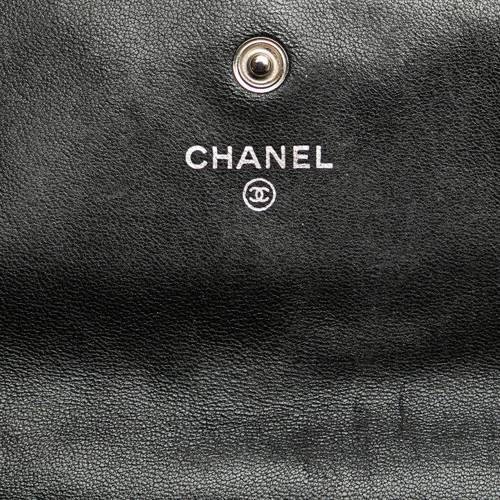 Chanel Quilted Cuir d’agneau Flap Long Wallet Noir
