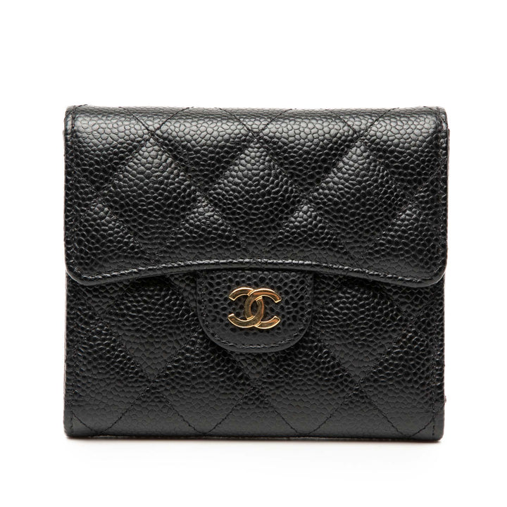 Hermès CC Matelassé Caviar Compact à rabat Portefeuille