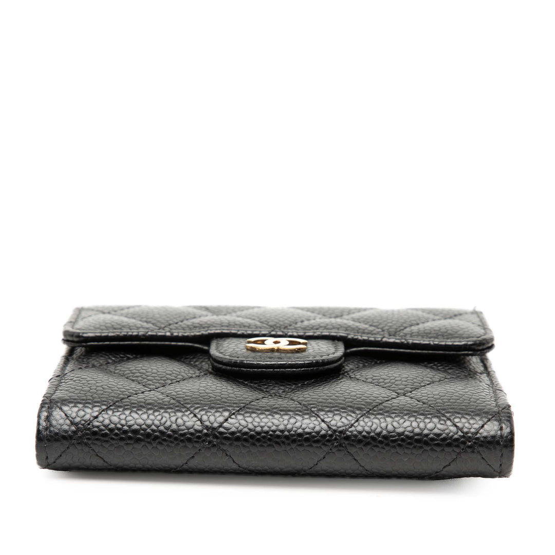 Hermès CC Matelassé Caviar Compact à rabat Portefeuille