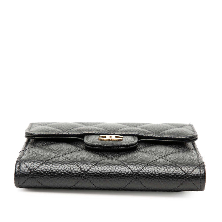 Hermès CC Matelassé Caviar Compact à rabat Portefeuille