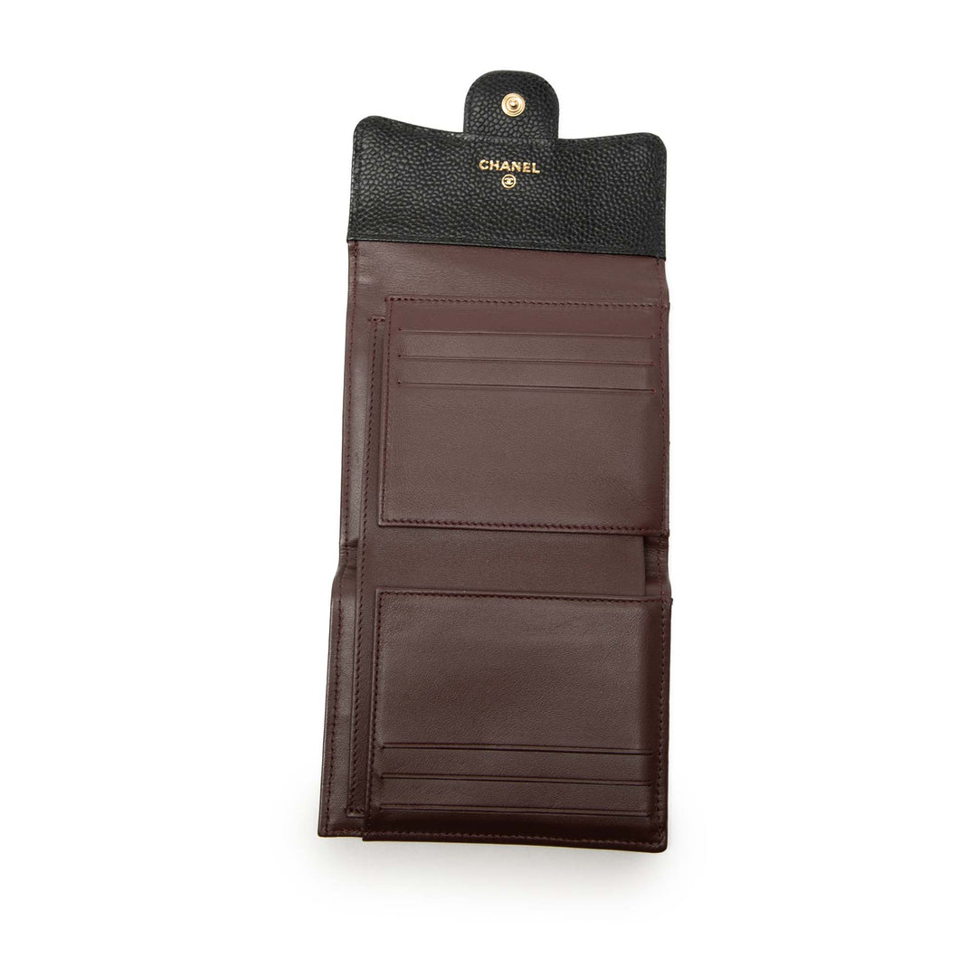 Hermès CC Matelassé Caviar Compact à rabat Portefeuille