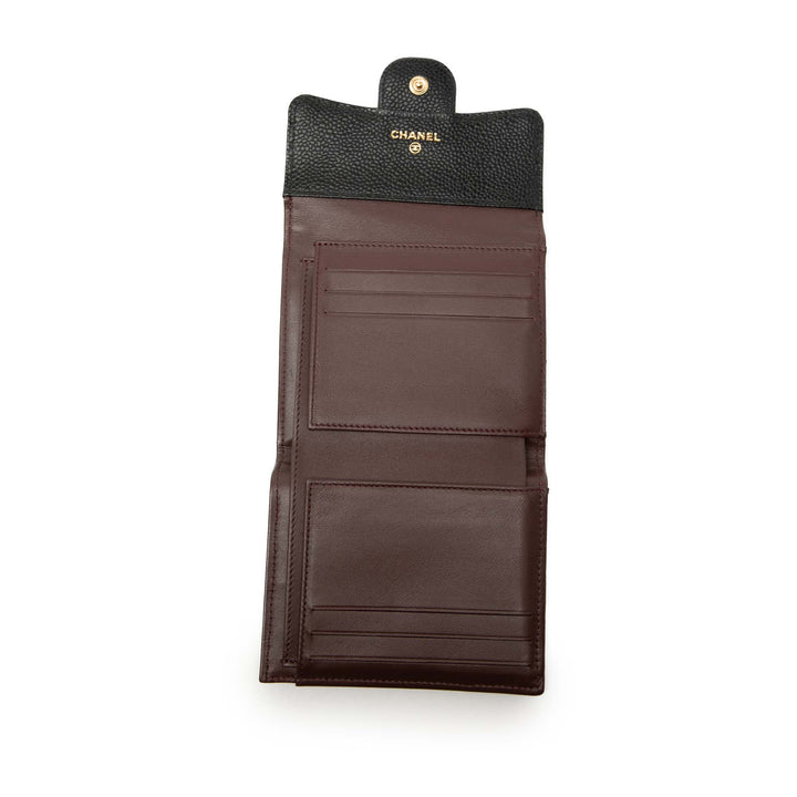Hermès CC Matelassé Caviar Compact à rabat Portefeuille