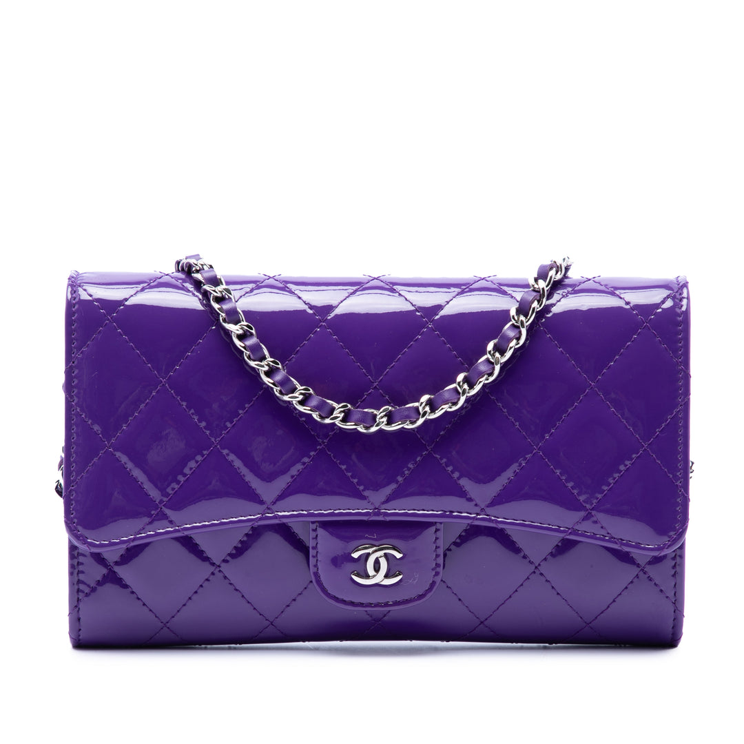 Chanel CC Matelassé Cuir verni Wallet on Chain
