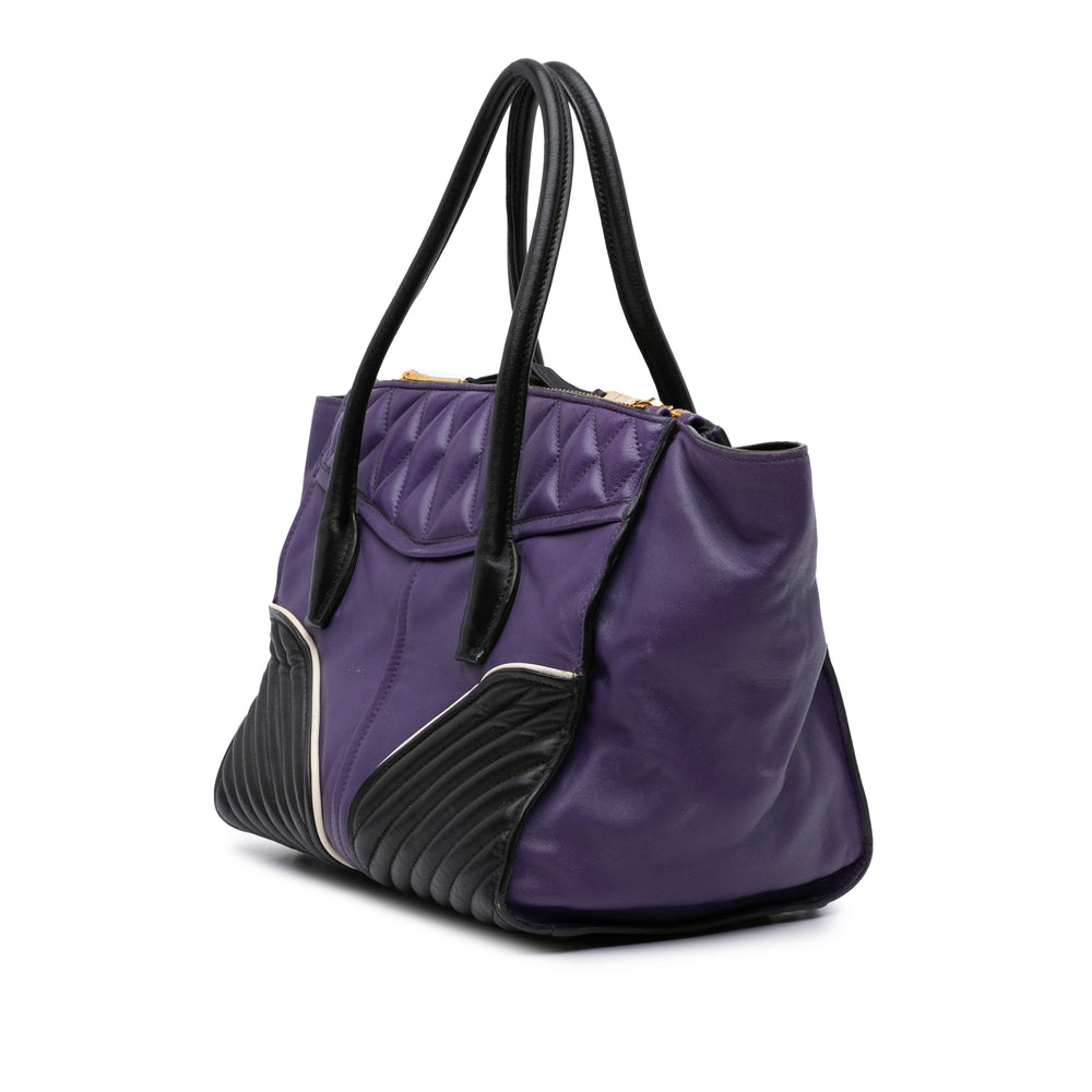 Small Nappa Biker Satchel Purple - Gaby Paris