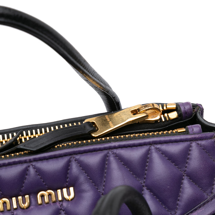 Small Nappa Biker Satchel Purple - Gaby Paris