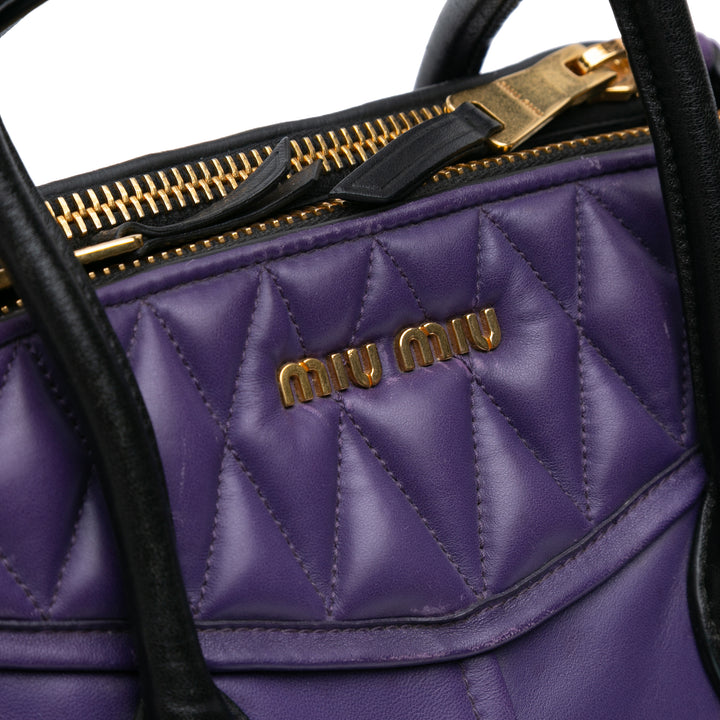 Small Nappa Biker Satchel Purple - Gaby Paris