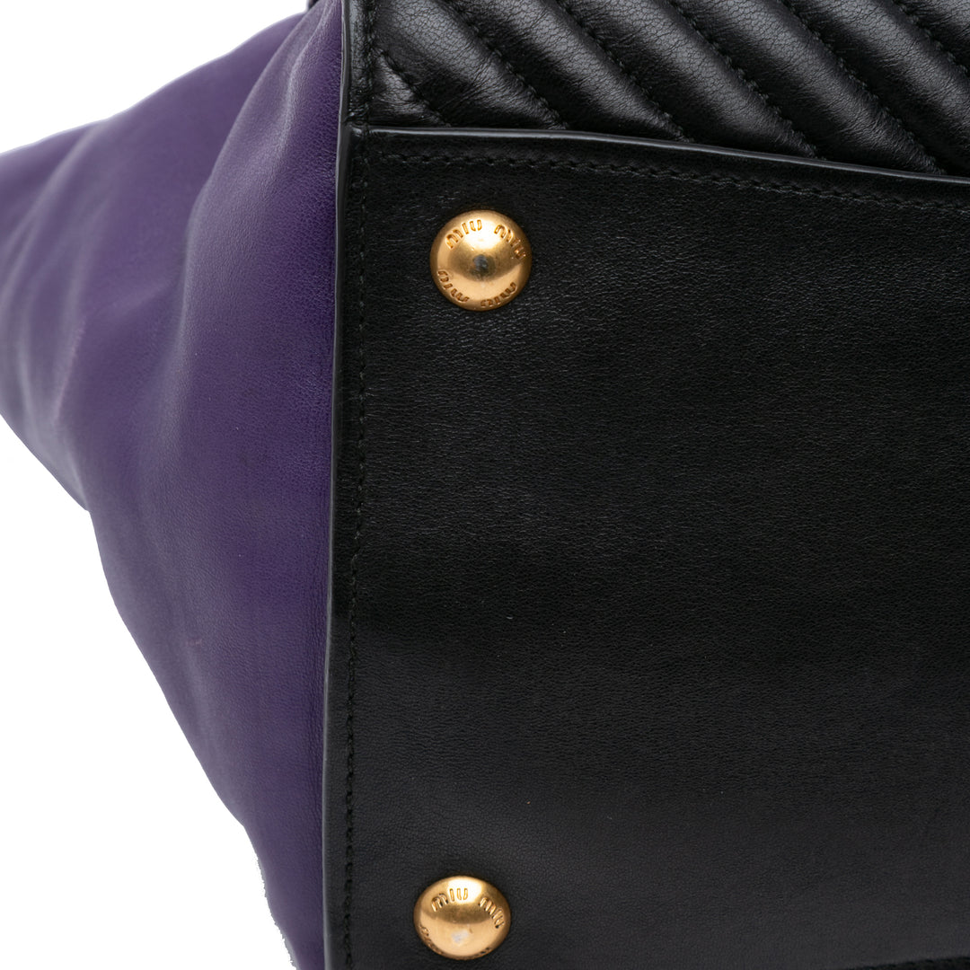 Small Nappa Biker Satchel Purple - Gaby Paris