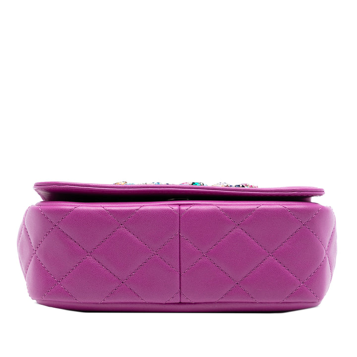 Chanel Mini Cuir d’agneau Giant Cristal CC à rabat