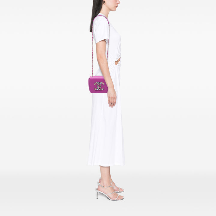 Chanel Mini Cuir d’agneau Giant Cristal CC à rabat
