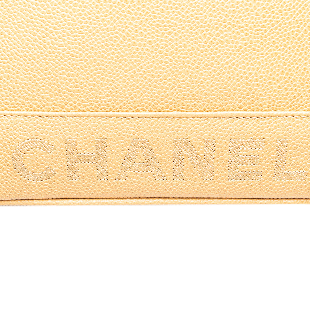 Chanel Logo Chaîne Sac Cuir caviar Jaune
