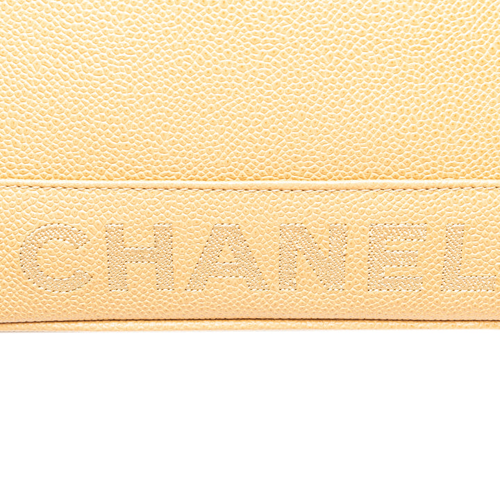 Chanel Logo Chaîne Sac Cuir caviar Jaune