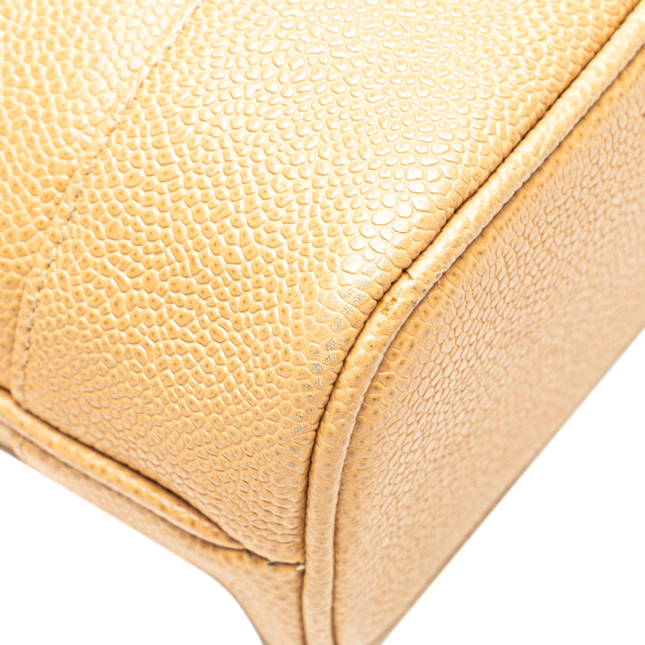 Chanel Logo Chaîne Sac Cuir caviar Jaune