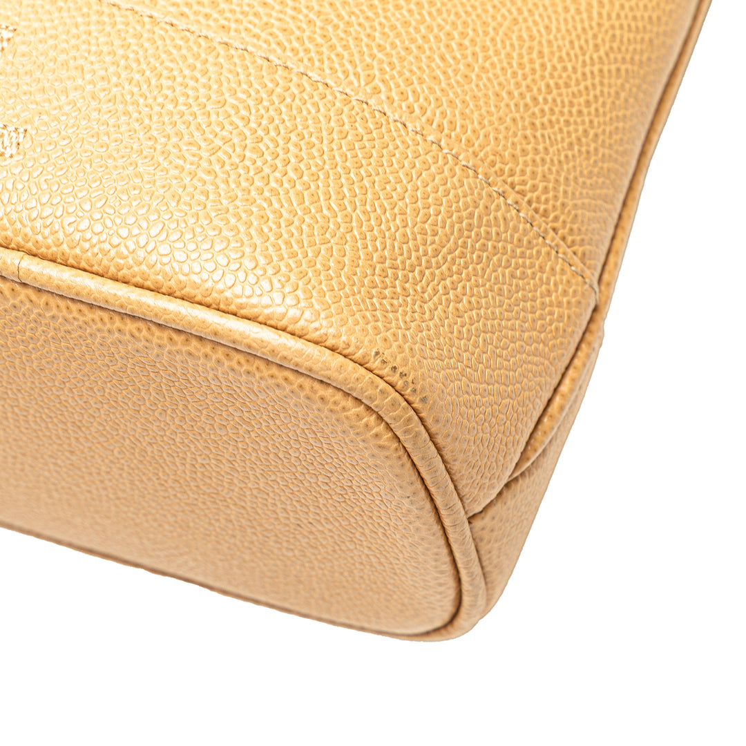 Chanel Logo Chaîne Sac Cuir caviar Jaune
