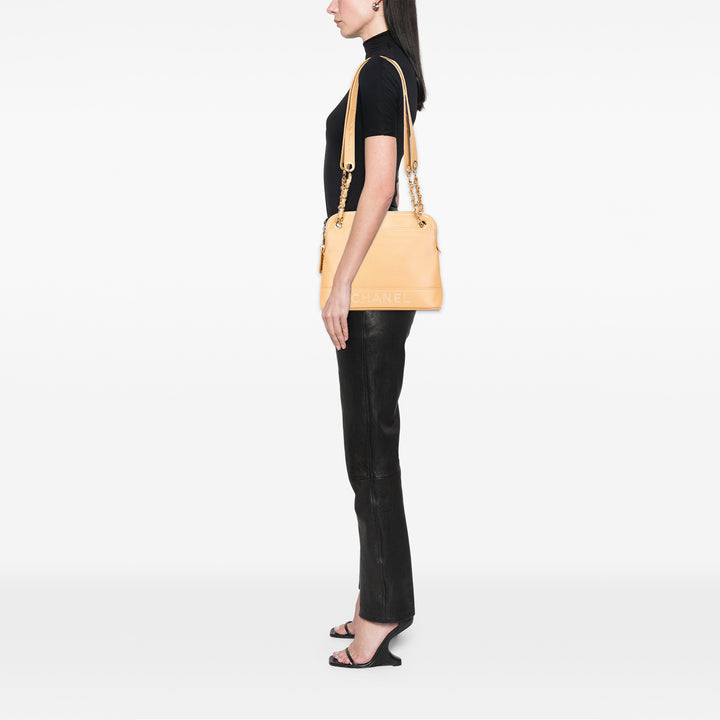 Chanel Logo Chaîne Sac Cuir caviar Jaune
