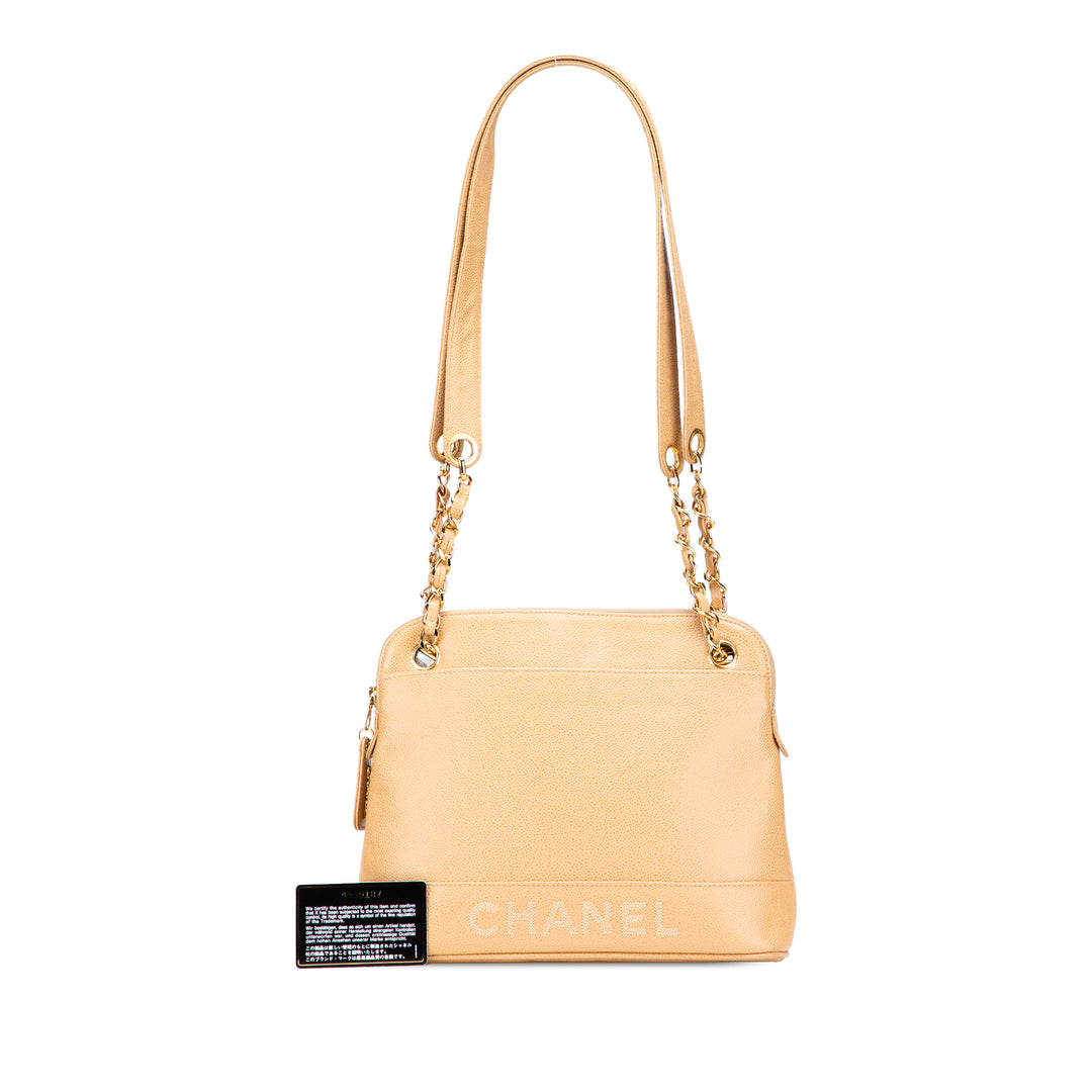 Chanel Logo Chaîne Sac Cuir caviar Jaune