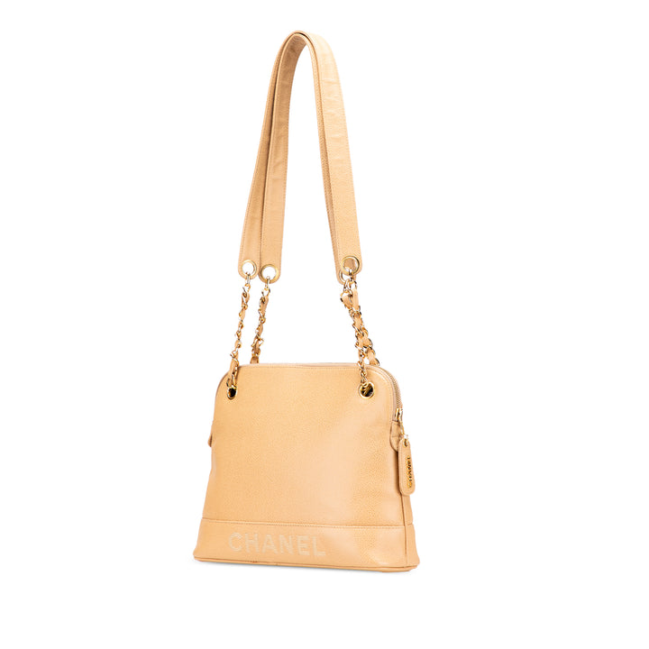 Chanel Logo Chaîne Sac Cuir caviar Jaune