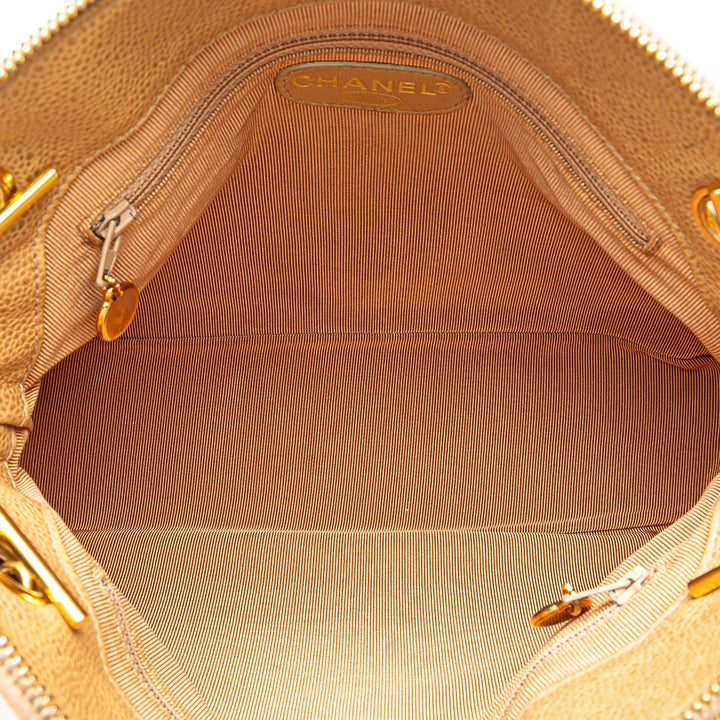 Chanel Logo Chaîne Sac Cuir caviar Jaune