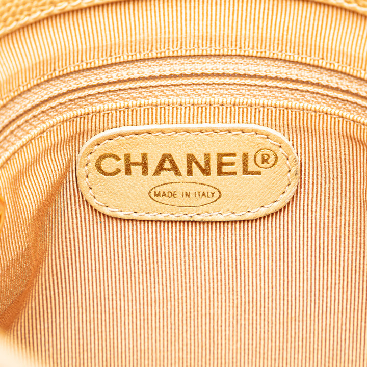 Chanel Logo Chaîne Sac Cuir caviar Jaune