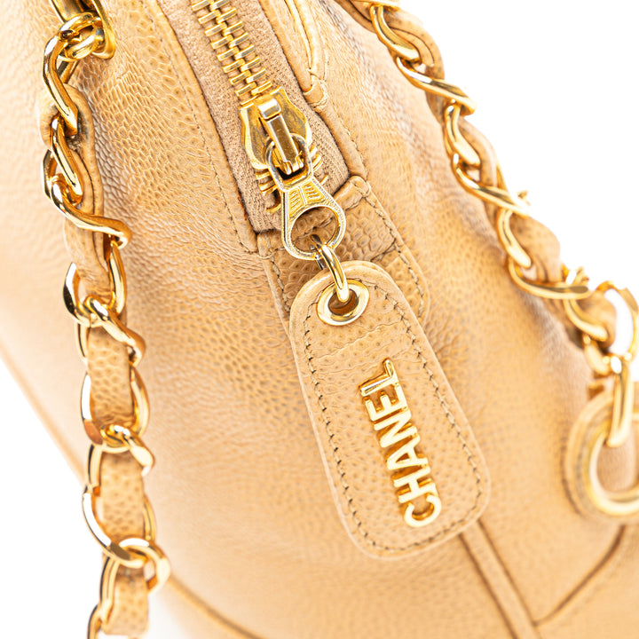 Chanel Logo Chaîne Sac Cuir caviar Jaune