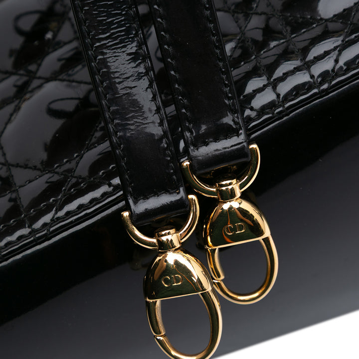 Dior Medium Cuir verni Cannage Lady Dior Noir – GABY PARIS Authentique