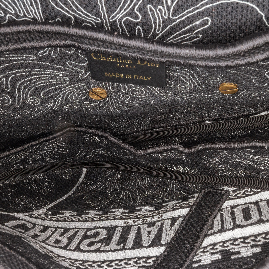 Canvas Embroidered Ornamental Cornely Saddle Bag Black - Gaby Paris