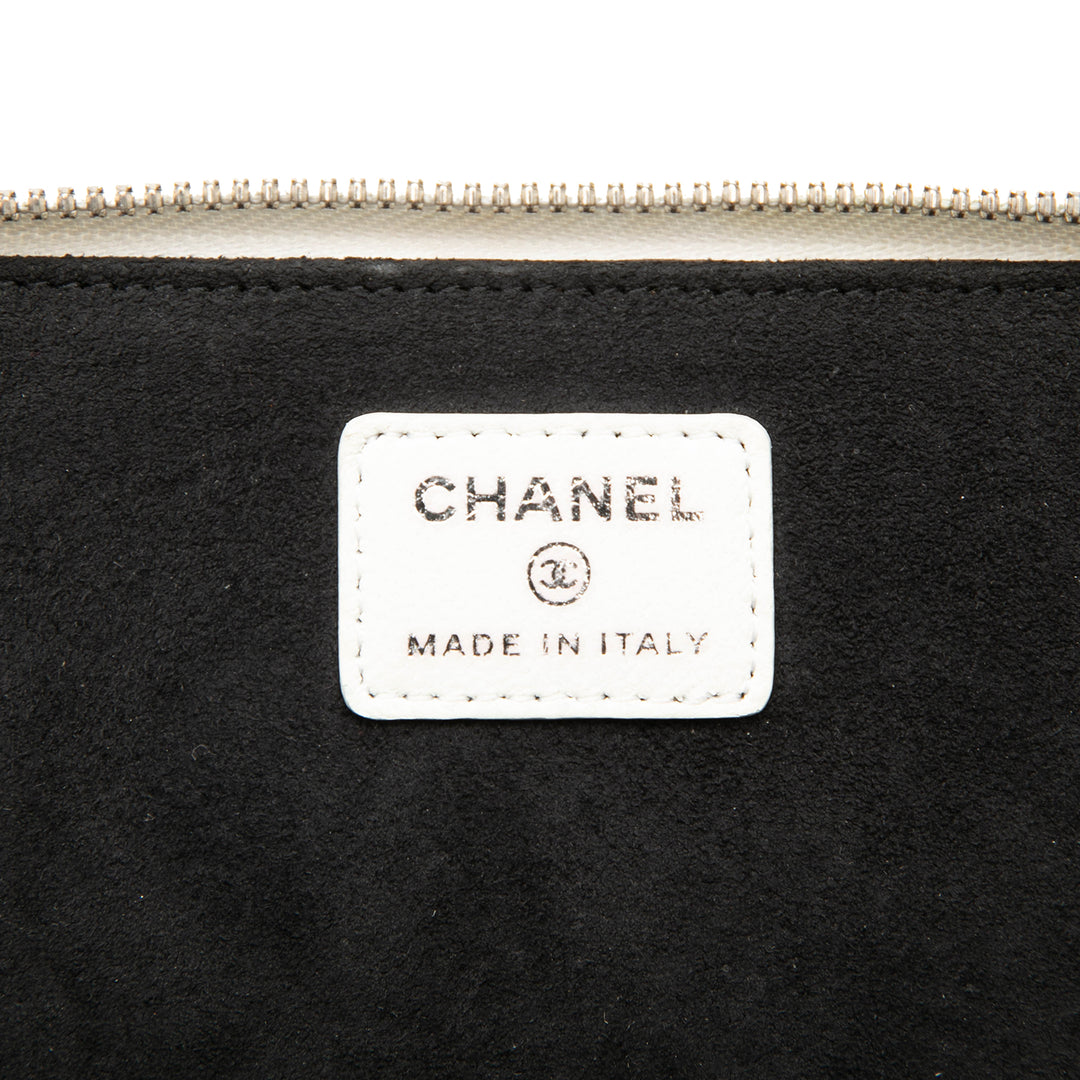 Chanel Matelassé Jewelry Boîte avec chaîne Grand Cuir d'agneau