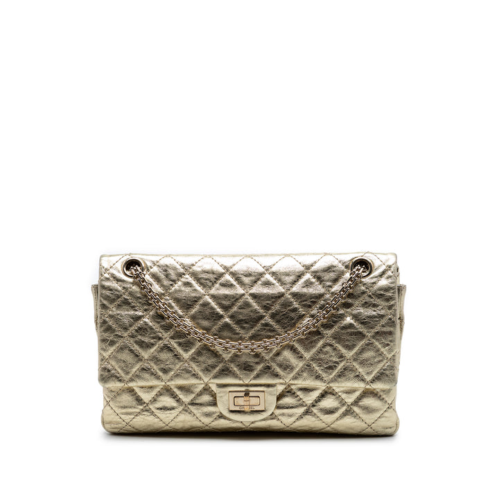 Chanel Matelassé Metallic vieilli Cuir de veau Reissue 2.55 Double rabat 226
