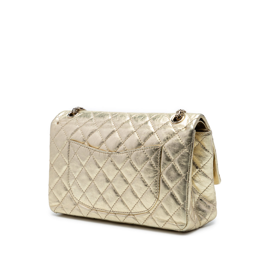 Chanel Matelassé Metallic vieilli Cuir de veau Reissue 2.55 Double rabat 226