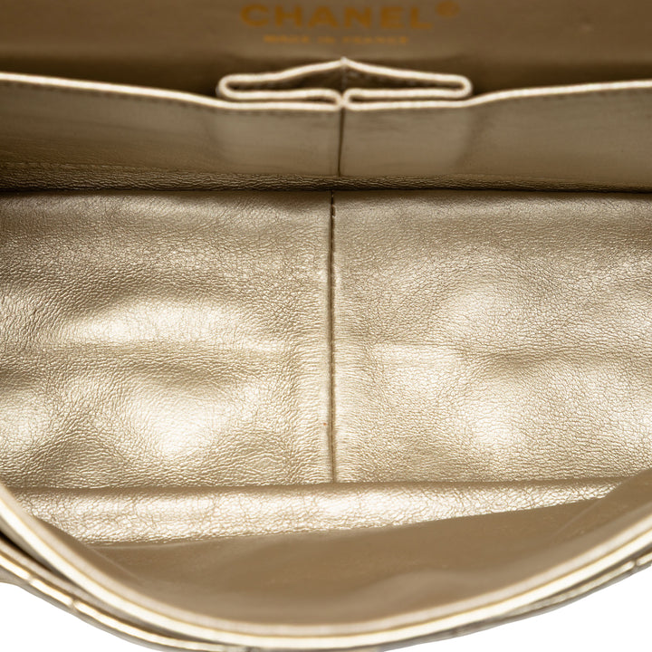 Chanel Matelassé Metallic vieilli Cuir de veau Reissue 2.55 Double rabat 226