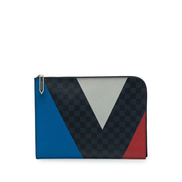 Louis Vuitton Damier Cobalt Americas Cup Pochette Jour GM Bleu – vue principale – GABY PARIS