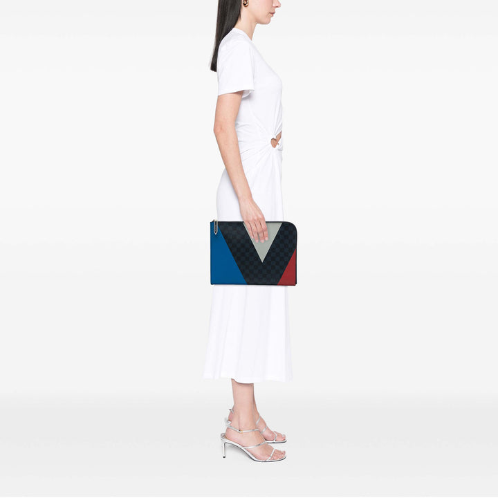 Louis Vuitton Damier Cobalt Americas Cup Pochette Jour GM Bleu – vue 6 – GABY PARIS