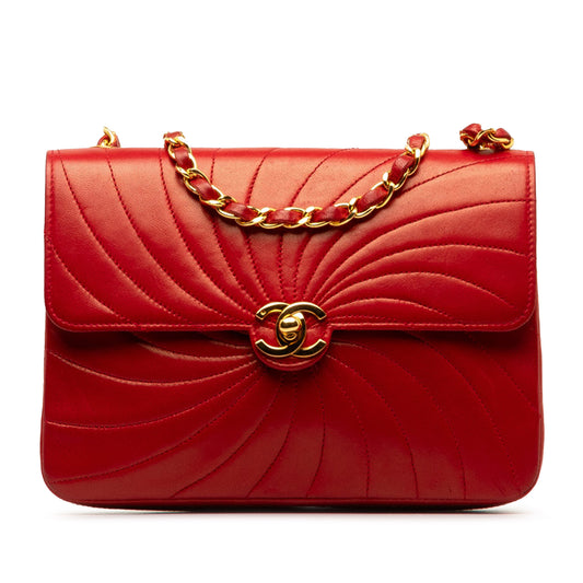 Spiral Quilted Flap Bag Red - Gaby Paris