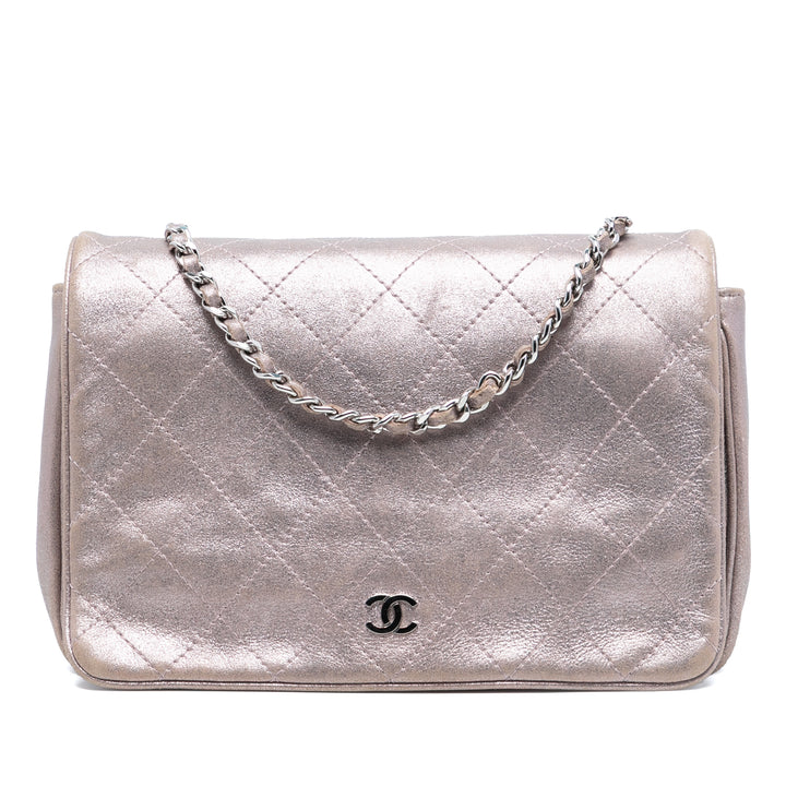 Chanel CC Matelassé Metallic Cuir d’agneau Wallet on Chain