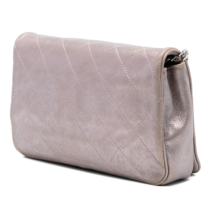 Chanel CC Matelassé Metallic Cuir d’agneau Wallet on Chain