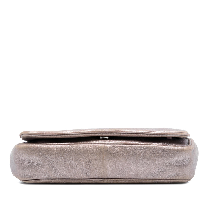 Chanel CC Matelassé Metallic Cuir d’agneau Wallet on Chain