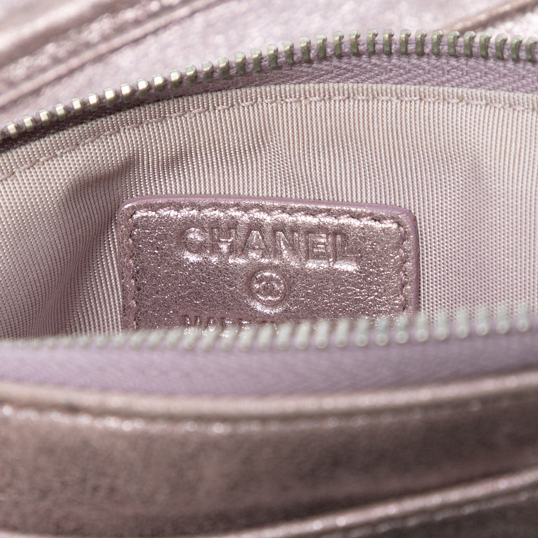 Chanel CC Matelassé Metallic Cuir d’agneau Wallet on Chain