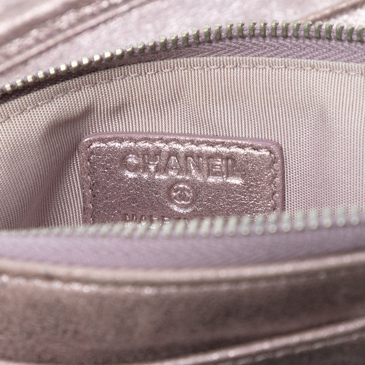 Chanel CC Matelassé Metallic Cuir d’agneau Wallet on Chain