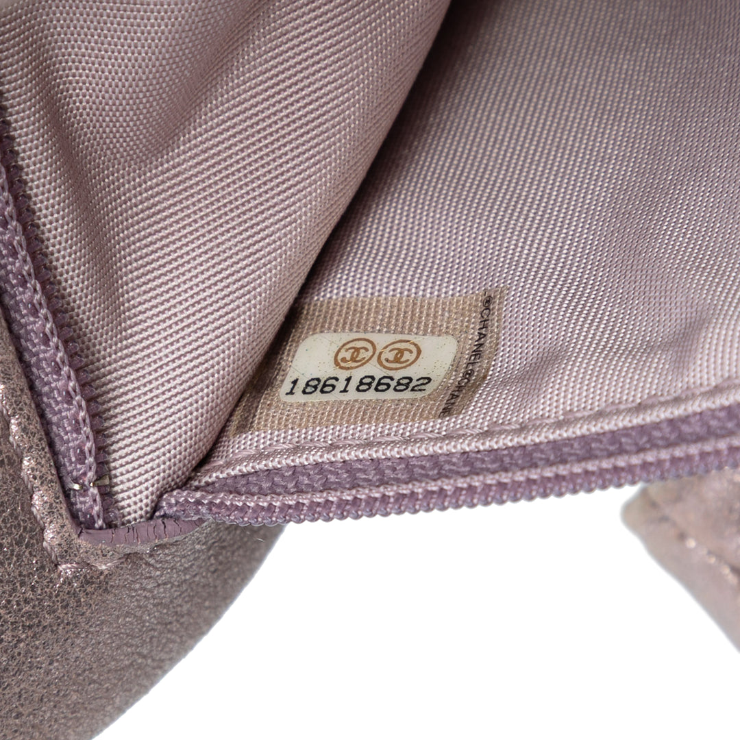 Chanel CC Matelassé Metallic Cuir d’agneau Wallet on Chain