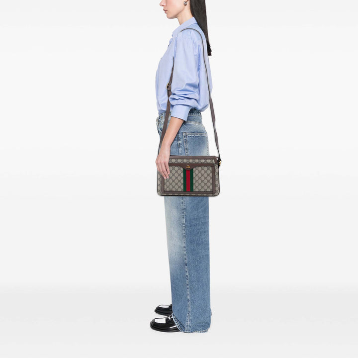 Gucci Medium GG Supreme Web Ophidia Sac porté croisé