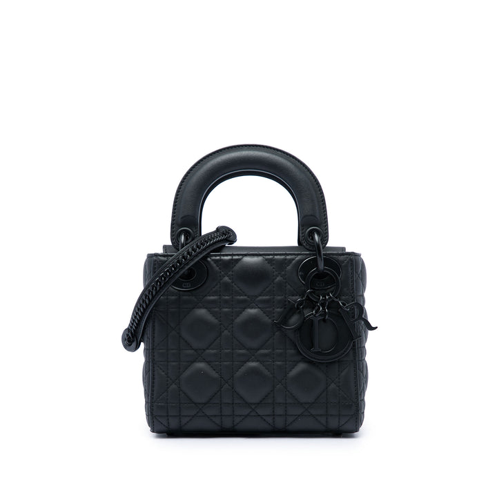 Lady Dior Ultra Matte Cannage Mini Cuir de veau Noir