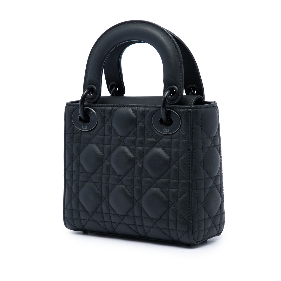 Lady Dior Ultra Matte Cannage Mini Cuir de veau Noir