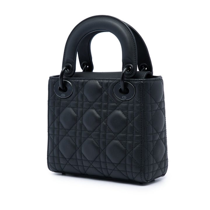 Lady Dior Ultra Matte Cannage Mini Cuir de veau Noir