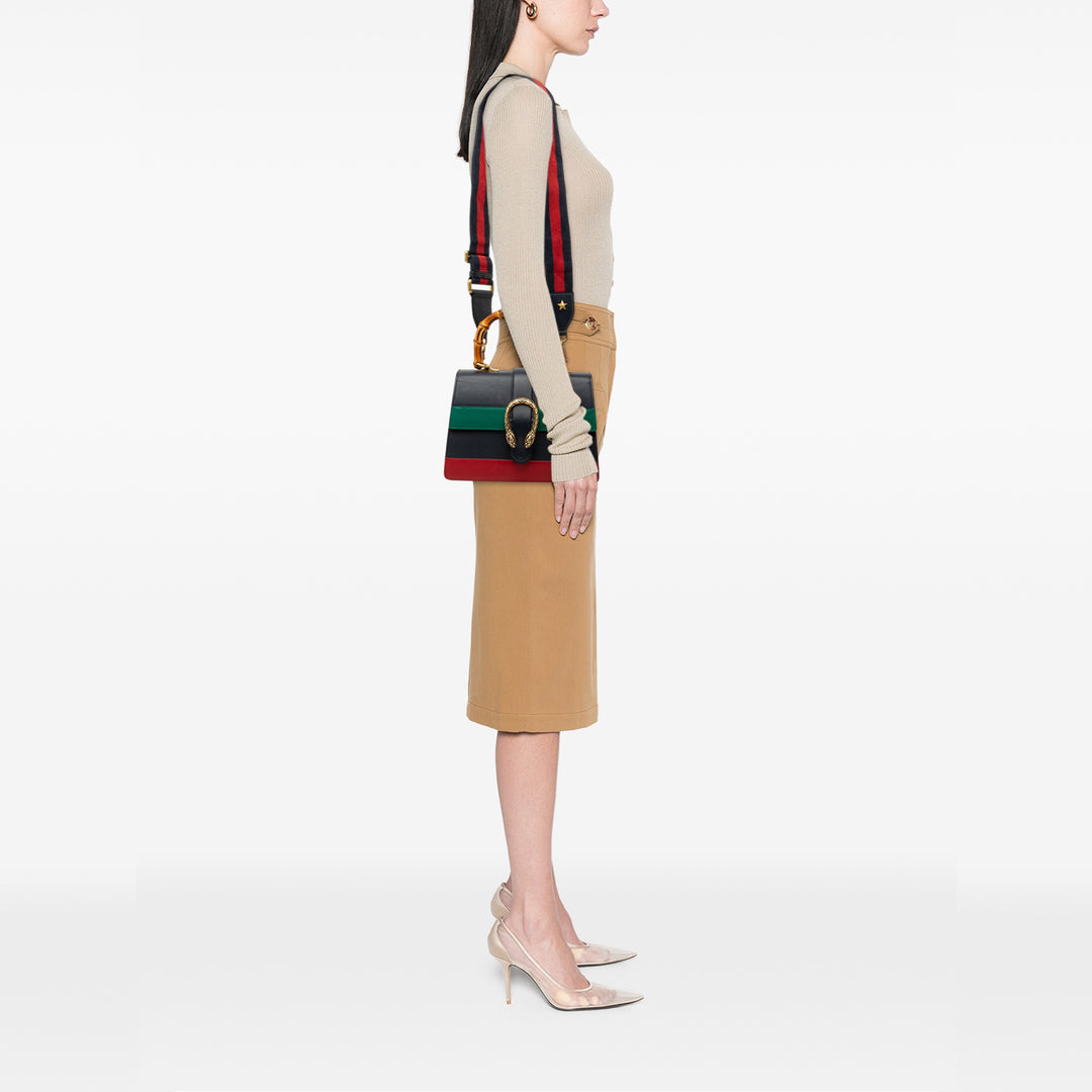 Gucci Bamboo Dionysus Web Sac Moyen Cuir de veau Bleu