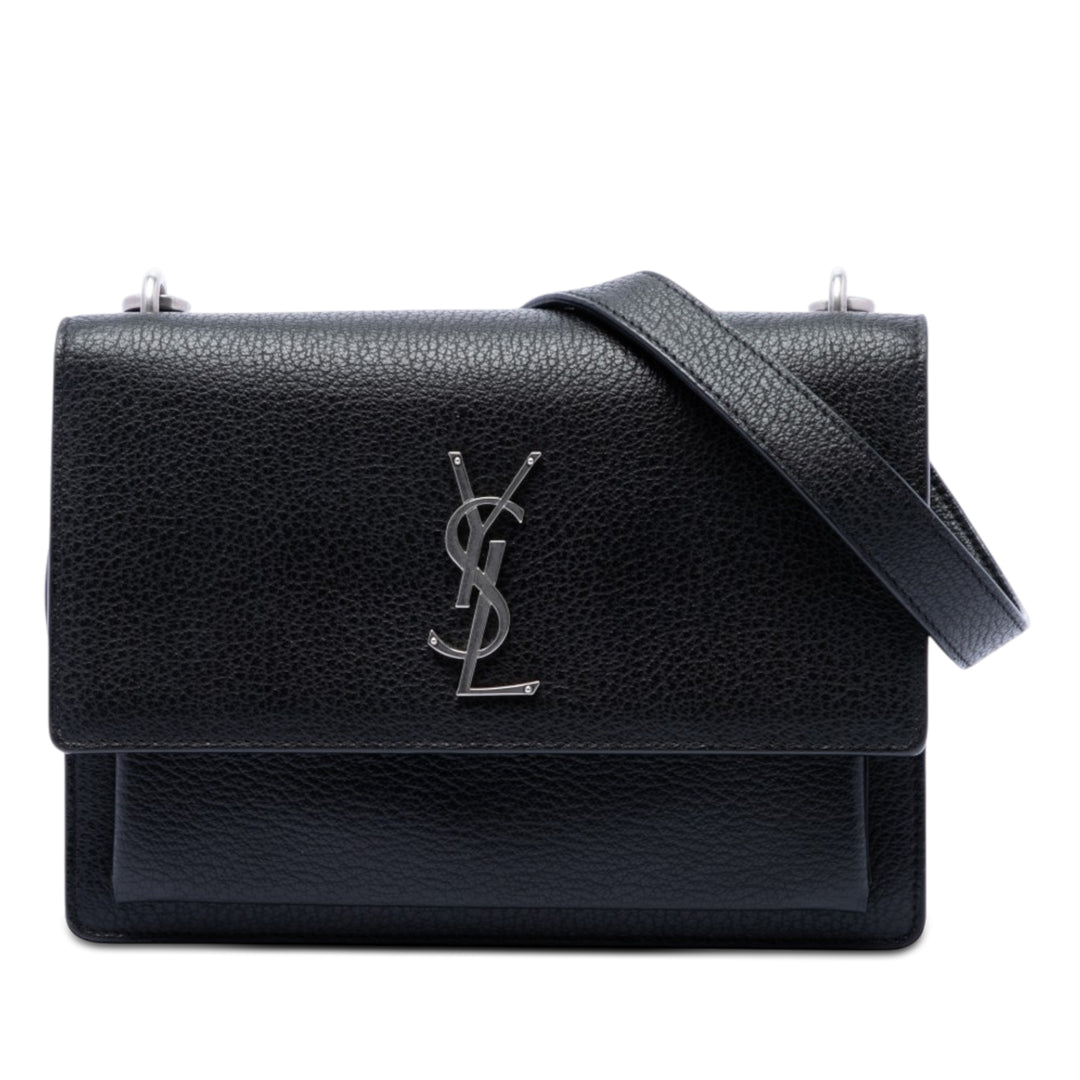Saint Laurent Medium Cuir de veau grainé Monogram Sunset Sac porté croisé