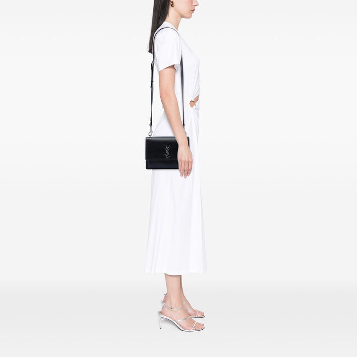 Saint Laurent Medium Cuir de veau grainé Monogram Sunset Sac porté croisé