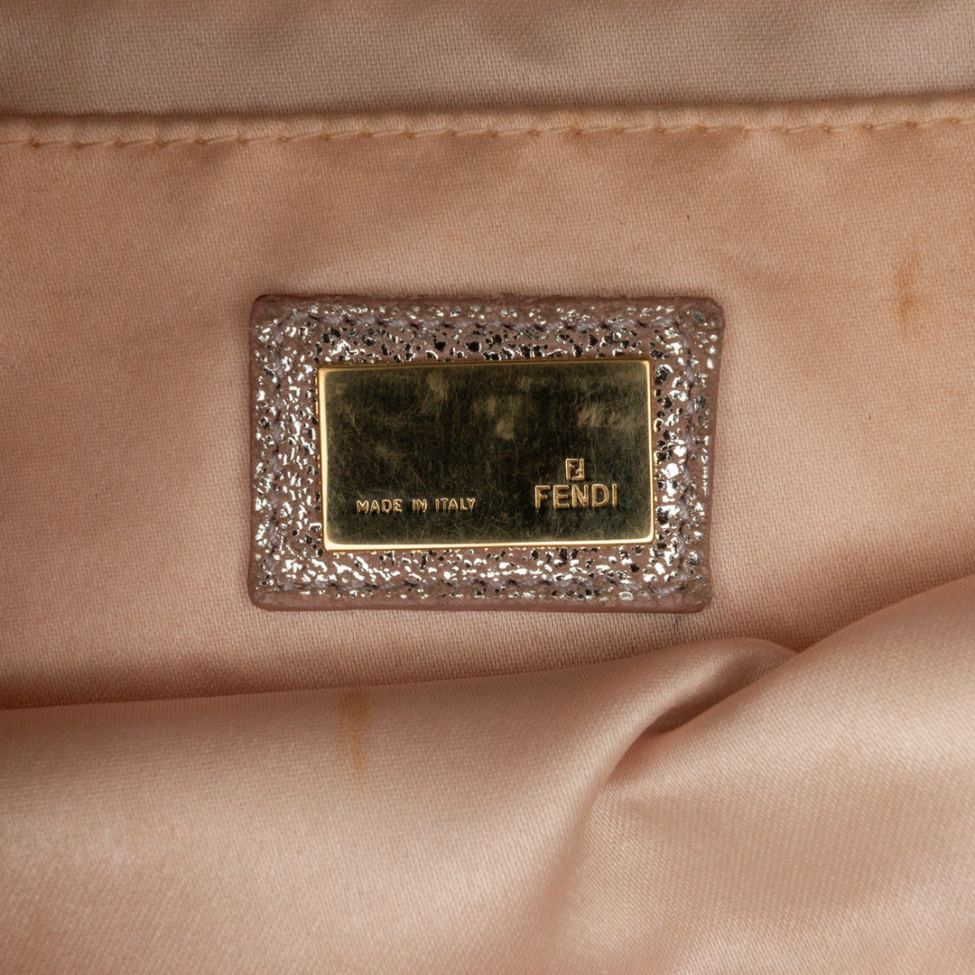 Fendi Zucchino Metallic Toile à rabat Sac porté croisé