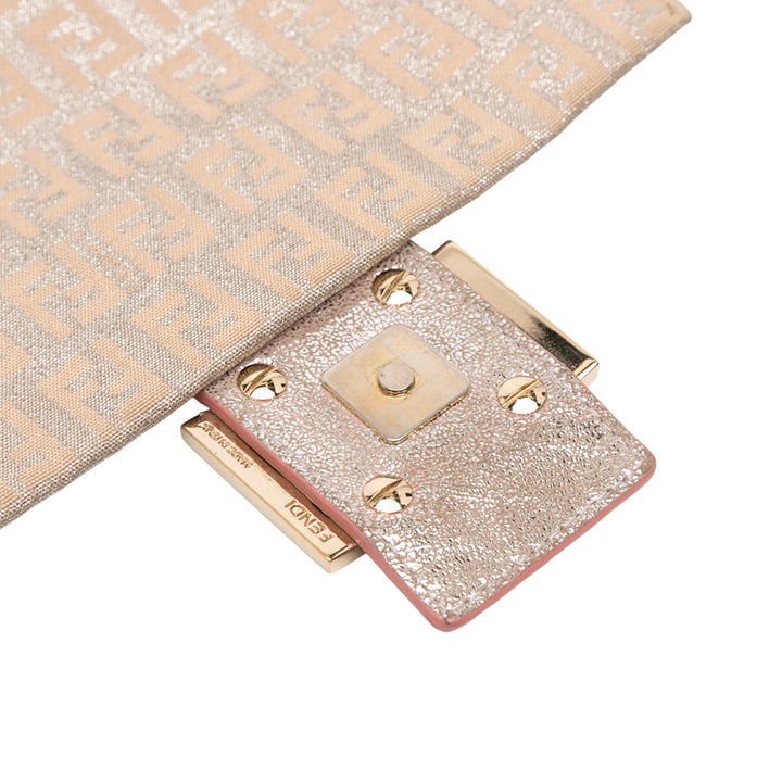 Fendi Zucchino Metallic Toile à rabat Sac porté croisé