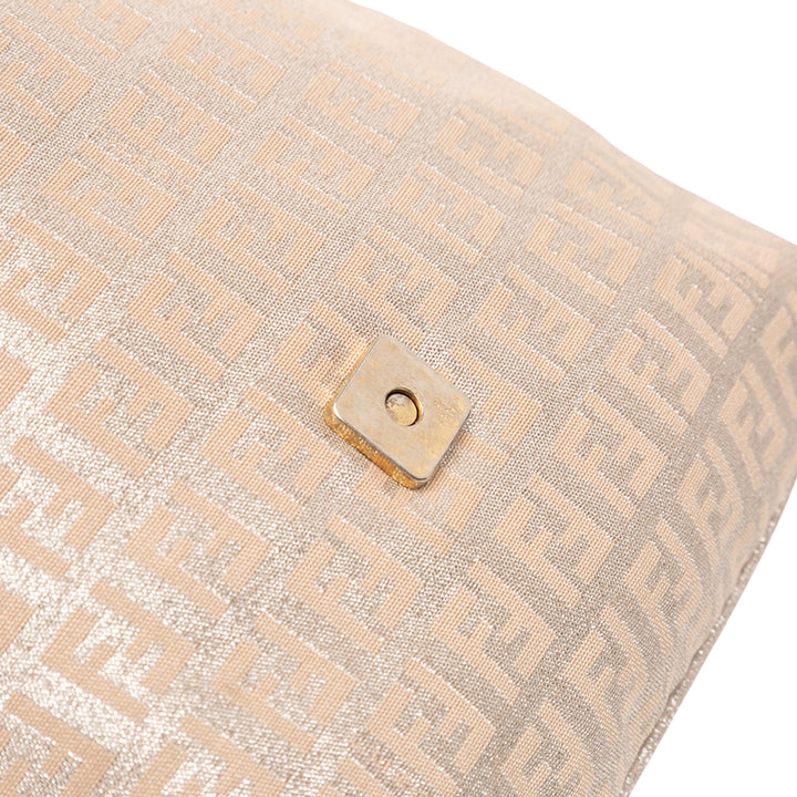 Fendi Zucchino Metallic Toile à rabat Sac porté croisé
