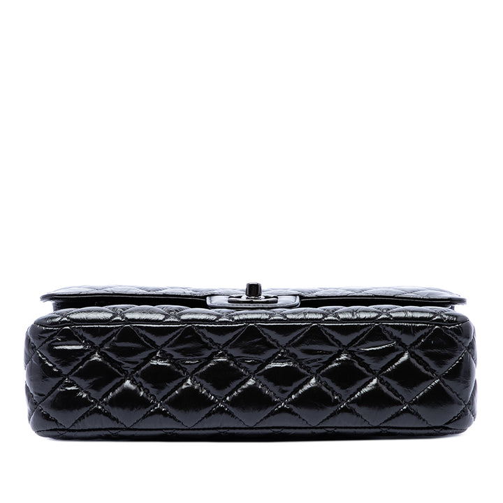 Chanel Classic brillant Froissé So Double rabat Moyen Cuir de veau