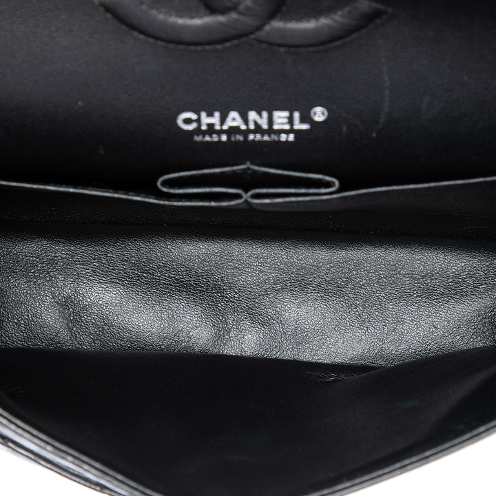 Chanel Classic brillant Froissé So Double rabat Moyen Cuir de veau